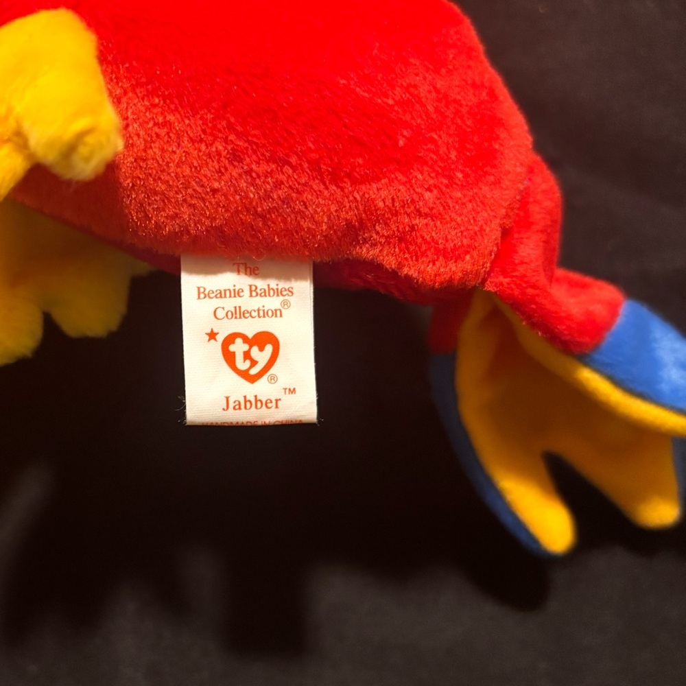 Ty Parrot Beanie Baby Plush- Jabber (1997) - Picture 4 of 4